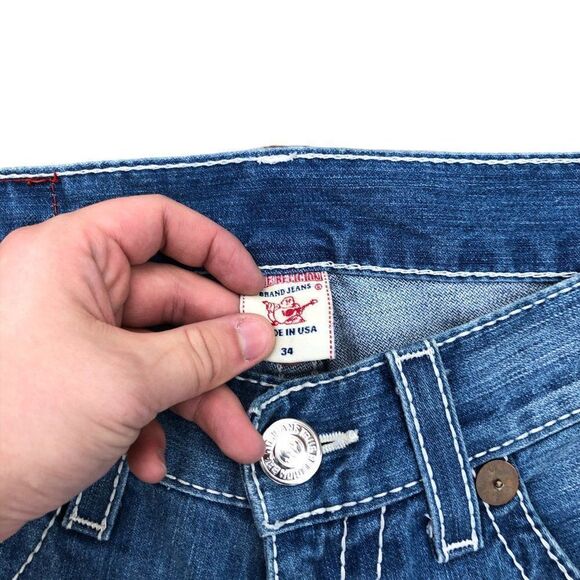 True Religion Jeans Size 34 JOEY BIG T Blue - Picture 6 of 8